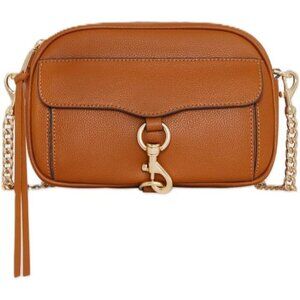 Leather Crossbody Bag Women's Compact Organizer Zipper Light Gold